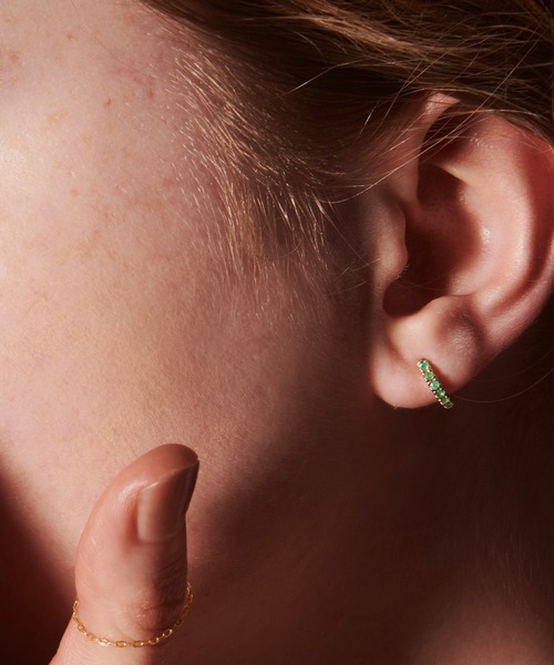 ピアス 「les bon bon」embrace emerald pierce pair/エンブレイス エメラルド ピアス BOB798 レディースの画像