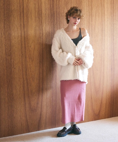 「coca（coca）」 ニットカーディガン M ライトベージュ レディース_画像7