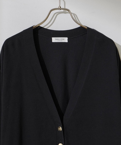 「SALON adam et rope'」 ニットカーディガン FREE ブラック レディース_画像3