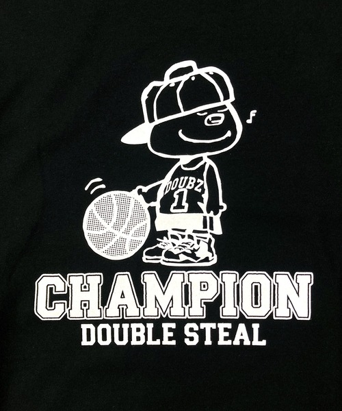 「DOUBLE STEAL」 長袖Tシャツ MEDIUM ブラック メンズ_画像5