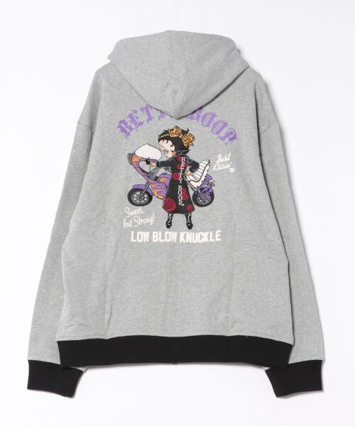 （60）Betty Boop フルジップパーカー 大きいサイズ フェイクファーフルジップパーカージャケット | BETTY
