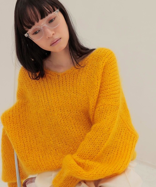 DRESSLAVE（ドレスレイブ） ニット セーター chunky mohair Vneck