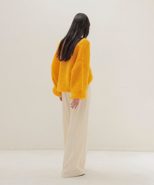 ファーライクオーバーニット✳︎イエロー DRESSLAVE（ドレスレイブ） ニット セーター chunky mohair Vneck