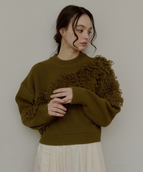 OLUN ニット セーター fringe knit/フリンジニット レディース