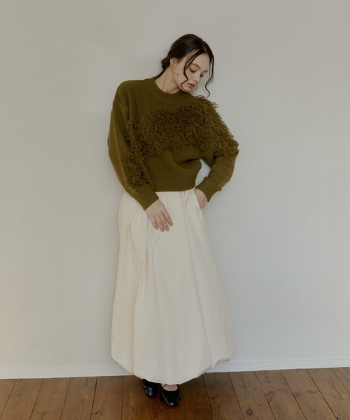 OLUN ニット セーター fringe knit/フリンジニット レディース