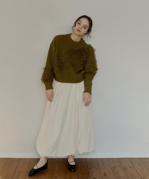 OLUN ニット セーター fringe knit/フリンジニット レディース