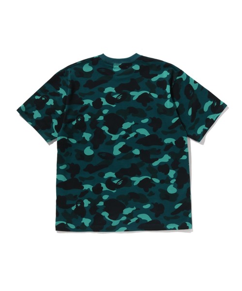 A BATHING APE アベイシングエイプ COLOR CAMO SHARK TEE カラーカモ シャーク クルーネック半袖Tシャツカットソー レディース ブラック/ネイビー 001TEL802062L A Bathing Ape Men Color Camo Shark Tee green
