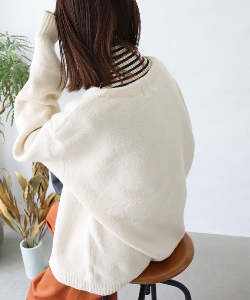 「Crisp」 ニットカーディガン FREE イエロー レディース_画像4