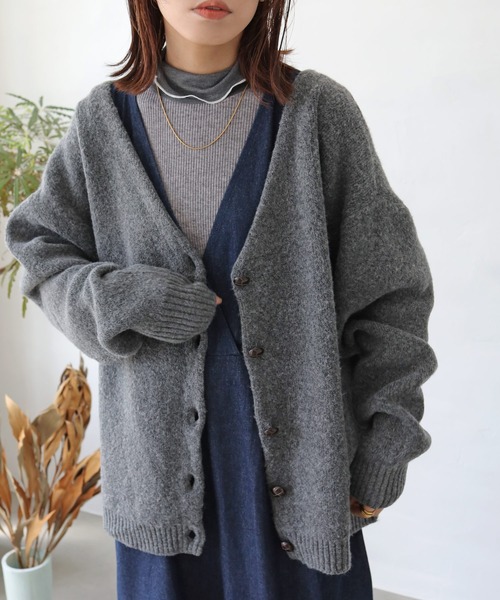 「Crisp」 ニットカーディガン FREE イエロー レディース_画像7