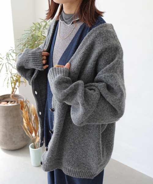 「Crisp」 ニットカーディガン FREE イエロー レディース_画像8