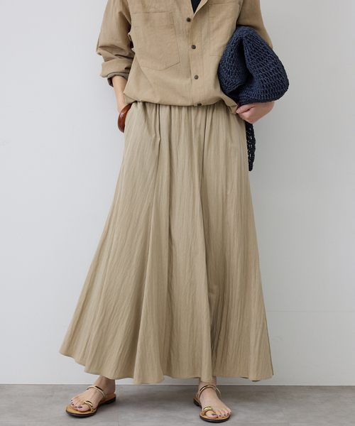 SLOBE IENA スローブイエナ　ナイロンワッシャースカート　白　人気　完売 SLOBE IENA（スローブイエナ） スカート ナイロンワッシャー切り替え