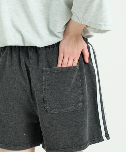 A.D.C.L. パンツ カットデニム サイドライン トラックショートパンツ