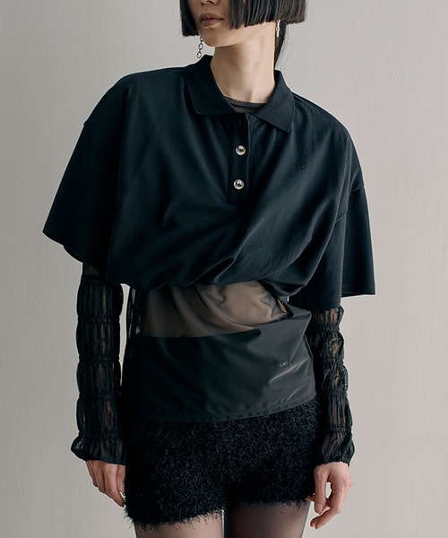 「SORIN」 半袖ポロシャツ 38 グレー レディース_画像3
