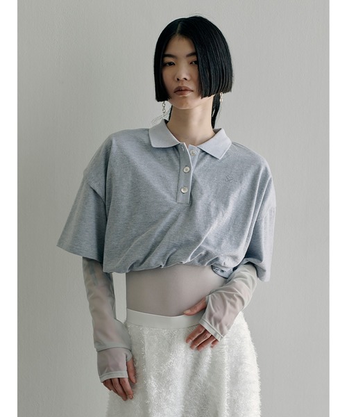 「SORIN」 半袖ポロシャツ 38 グレー レディース_画像6