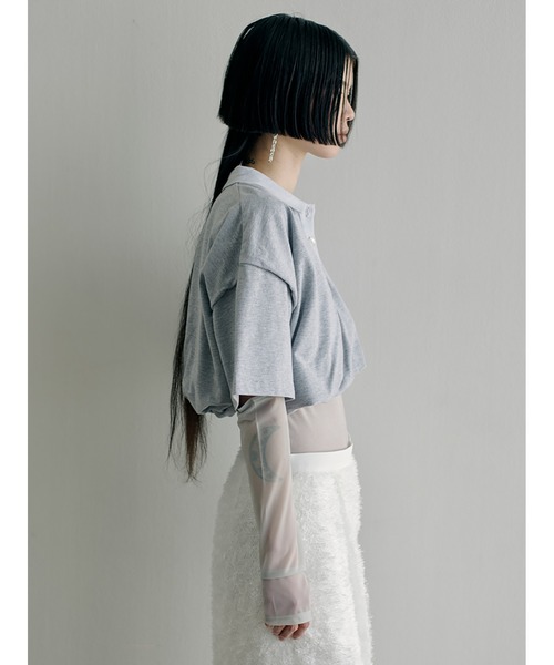 「SORIN」 半袖ポロシャツ 38 グレー レディース_画像7