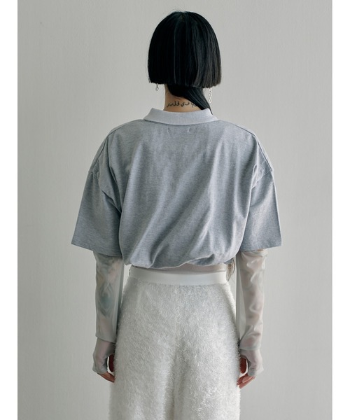 「SORIN」 半袖ポロシャツ 38 グレー レディース_画像9