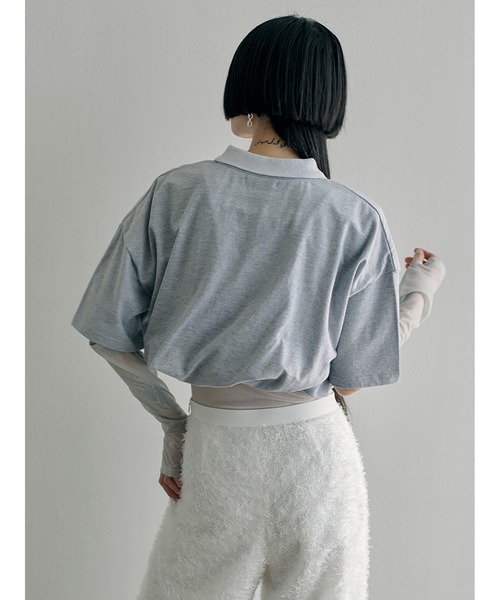 「SORIN」 半袖ポロシャツ 38 グレー レディース_画像10