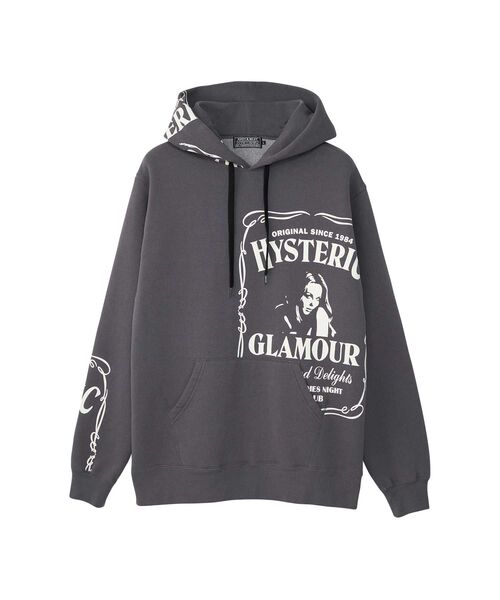 HYSTERIC GLAMOUR」 プルオーバーパーカー MEDIUM チャコールグレー 