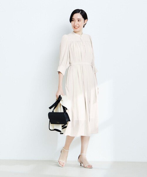 「NOLLEY'S」 7分袖ワンピース 36 ベージュ レディースの画像