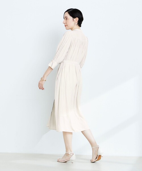 「NOLLEY'S」 7分袖ワンピース 36 ベージュ レディースの画像