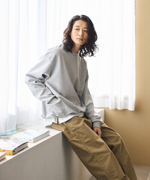 「Firsthand」 長袖Tシャツ MEDIUM グレー メンズ_画像3