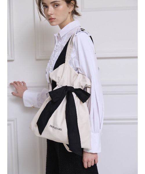 「EIMY ISTOIRE」 2WAYバッグ F ホワイト×ブラック レディース_画像5