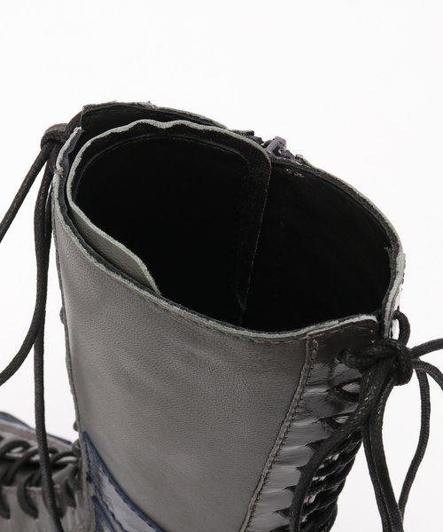 ブーツ Miista/ミスタ Imogen Grey Navy Lace Sneaker Boo レディースの画像