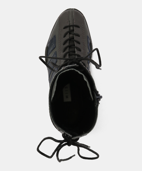 ブーツ Miista/ミスタ Imogen Grey Navy Lace Sneaker Boo レディースの画像