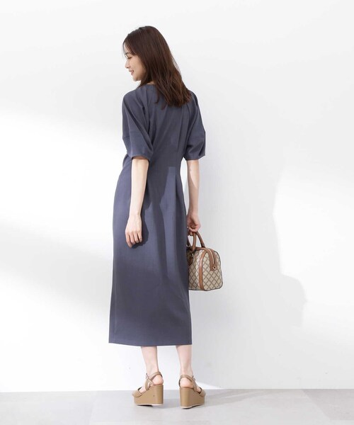 「N.(N. Natural Beauty Basic)」 半袖ワンピース MEDIUM グリーン レディース_画像2