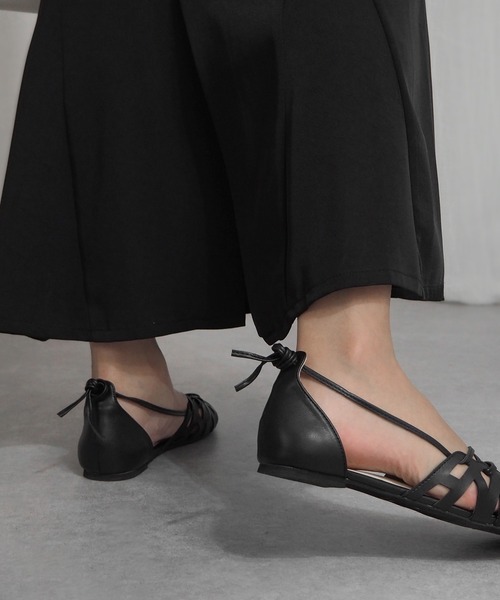 「minia」 フラットサンダル M シルバー レディース_画像5