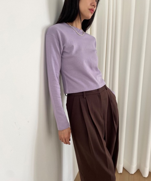 「Didot.showroom」 長袖カットソー FREE ラベンダー レディース_画像8