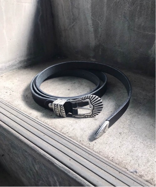 ARGUE ロングレザー ベルト ブラック anytee classics] Narrow Long Belt_Black Black