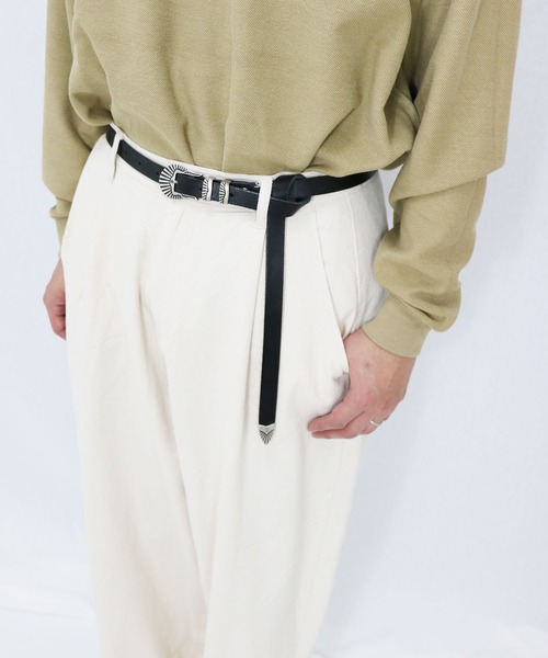 【AMIRI】モノグラム バックルベルト VBLT03 4ミリ厚 姫路レザーベルト HIMEJI LEATHER ORIGINAL BELT