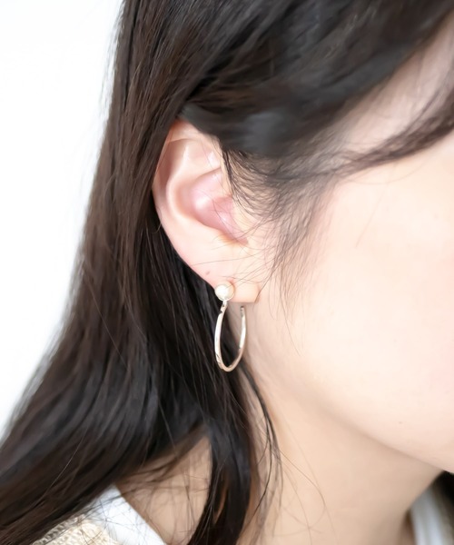 Blanche（ブランシュ） ピアス フープデザイパールピアス Toile(トワル 