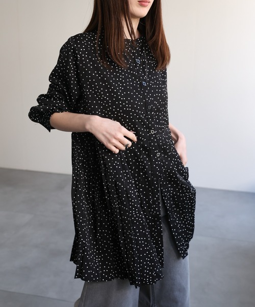 【美品】  TOM WOOD  / トムウッド | コットン バンドカラー シャツ ブラウス | S | ブラック | レディース TOM WOOD / トムウッド | コットン バンドカラー シャツ ブラウス | S