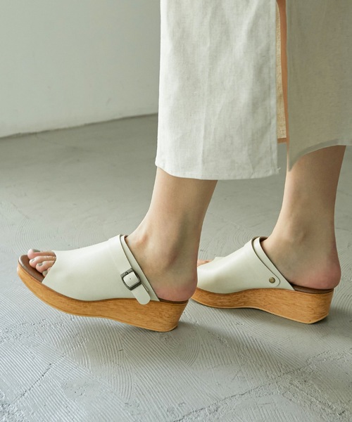 Fashion Letter サンダル 日本製厚底2wayベルトサボサンダル