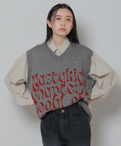 NASTY KICKの[NSTK] Kinsum Knit Vest 全3色 NASTY KICKの[NSTK] Kinsum Knit Vest 全3色 (NASTYKICK/ベスト