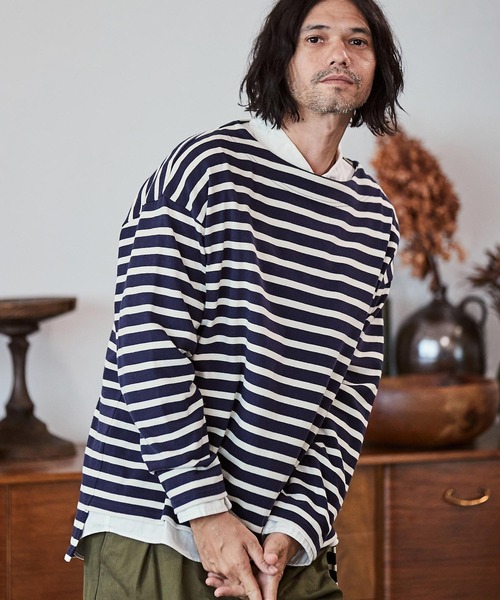 CAMBIO（カンビオ） tシャツ mlt4425-フレンチボーダーボートネック