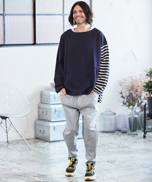 CAMBIO（カンビオ） tシャツ mlt4425-フレンチボーダーボートネック