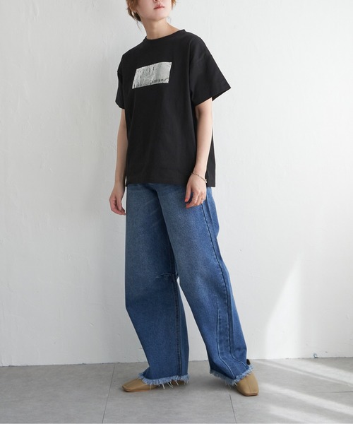 すぐにお届け♪ FTC TALK BLACK プリントTシャツ コットン100% notch.（ファッション） tシャツ コットン100％ 箔プリントT