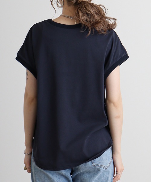 tシャツ Eglantine チェック切替　ロゴプリントカットソー レディース EGLANTINE tシャツ Eglantine チェック切替 ロゴプリント