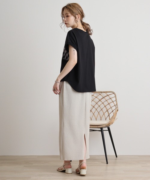 tシャツ Eglantine チェック切替カットソー レディース EGLANTINE tシャツ Eglantine チェック切替カットソー