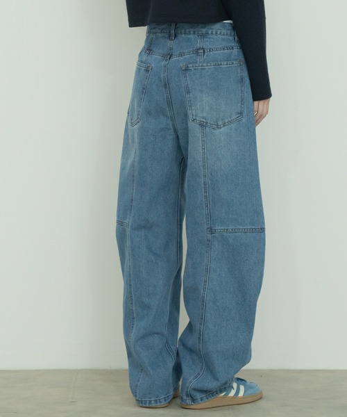 SIIILON デニム ブルー パンツ ビーズ　個性的　ジーパン　april HEILIS ジーンズ デニム デニムパンツ 「セットアップ対応」「S
