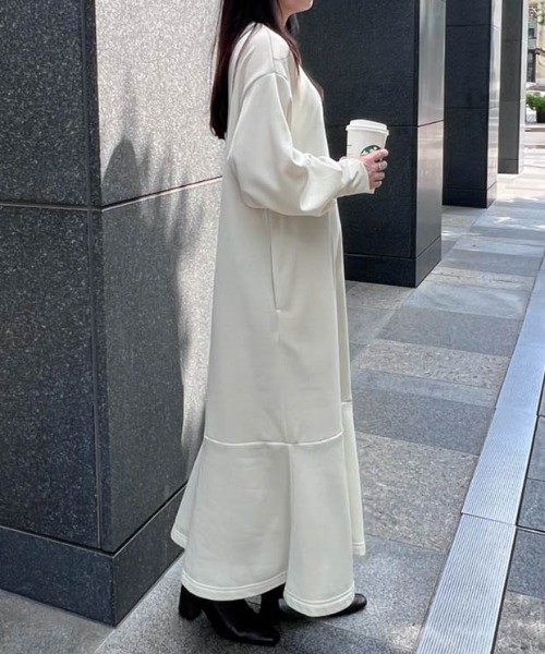 RANAN（ラナン） ワンピース 裏起毛ペプラムスウェットワンピース