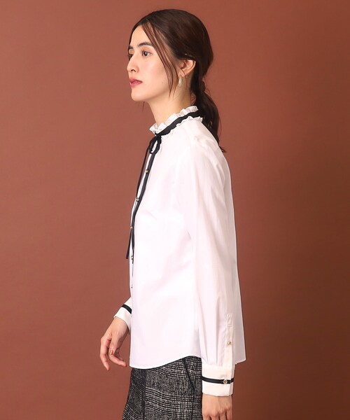 DRESSTERIOR★新品★バイカラーフリルネックブラウス DRESSTERIOR ブラウス シャツ 「otonaMUSE11月号掲載」バイ