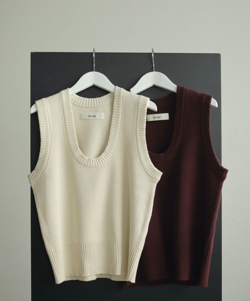 【未使用】【タグ付き】anuke Round Knit Vest anuke ニット Round Knit Vest レディース : ZOZOTOWN Yahoo!店