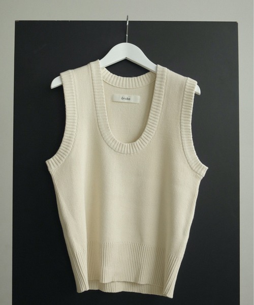 Round Knit Vest ラウンドニットベスト　[anuke］ anuke（アンヌーク） ニット セーター Round Knit Vest レディース