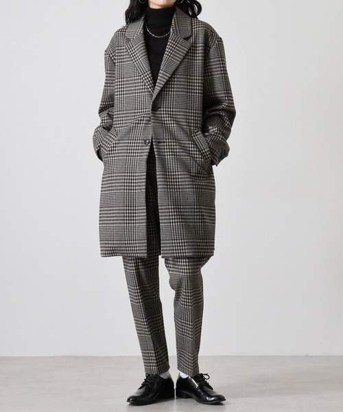 24ans チェックチェスターコート チェックチェスターコート-Unisex