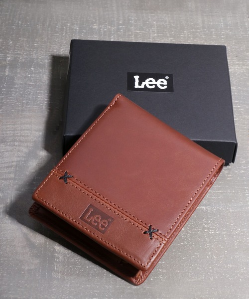 さいふ Lee（リー） 財布 レザー ステッチ クロスワックスコード 2つ折り