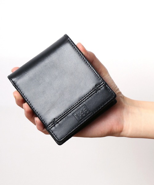 Lee（リー） 二つ折り財布 財布 レザー ステッチ クロスワックスコード